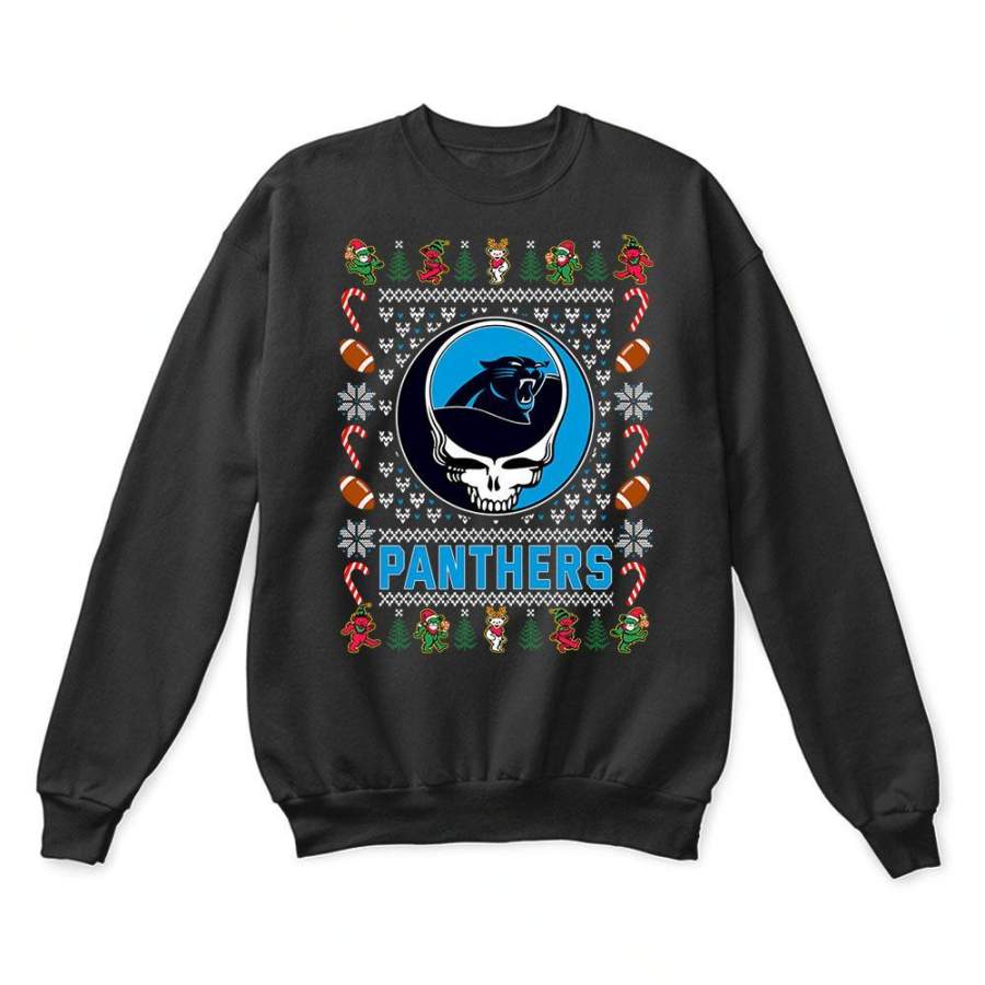 Carolina Panthers x Grateful Dead Christmas Ugly Sweater