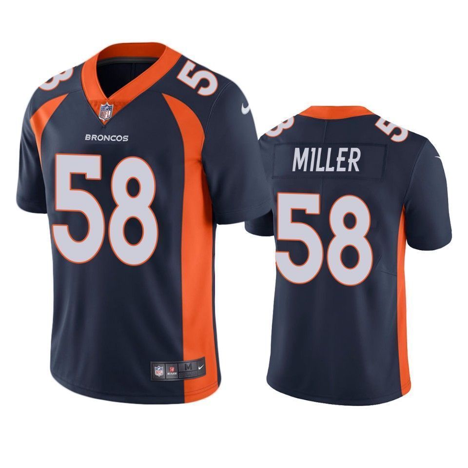 Denver Broncos Von Miller Navy Vapor Limited 3D Jersey