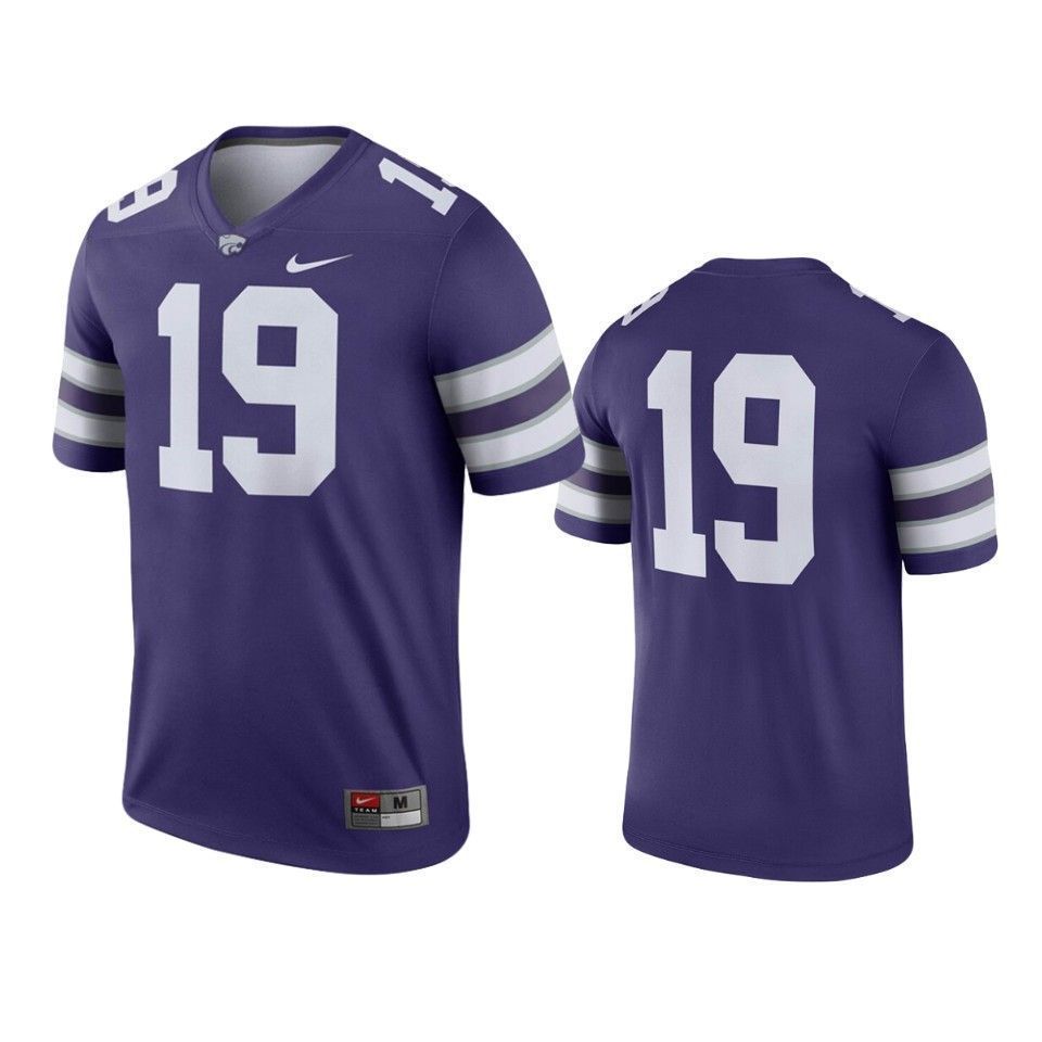 Kansas State Wildcats 19 Purple Legend Football 3D Jersey