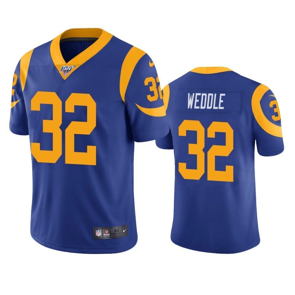 Los Angeles Rams Eric Weddle Royal 100Th Season Vapor Limited 3D Jersey