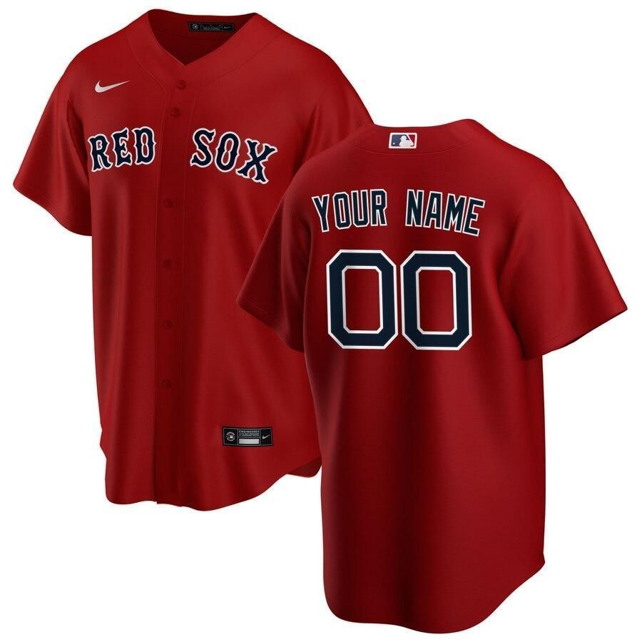 Boston Red Sox Alternate 2021 Replica Custom Red 3D Jersey