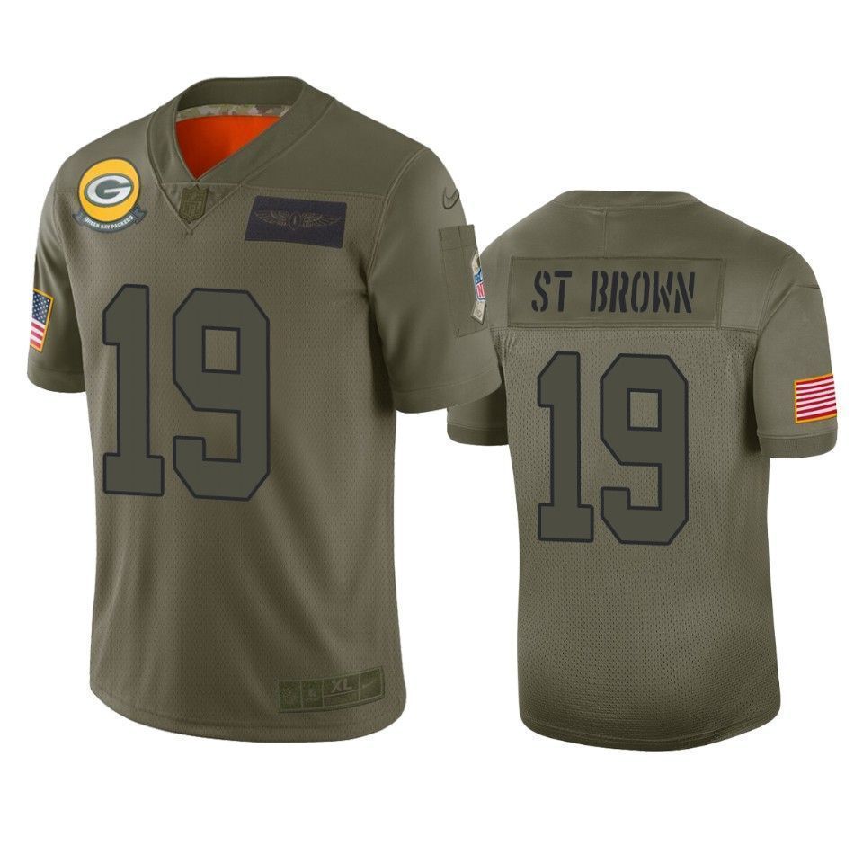 Green Bay Packers Equanimeous St. Brown Camo 2021 Salute To Service Limited 3D Jersey