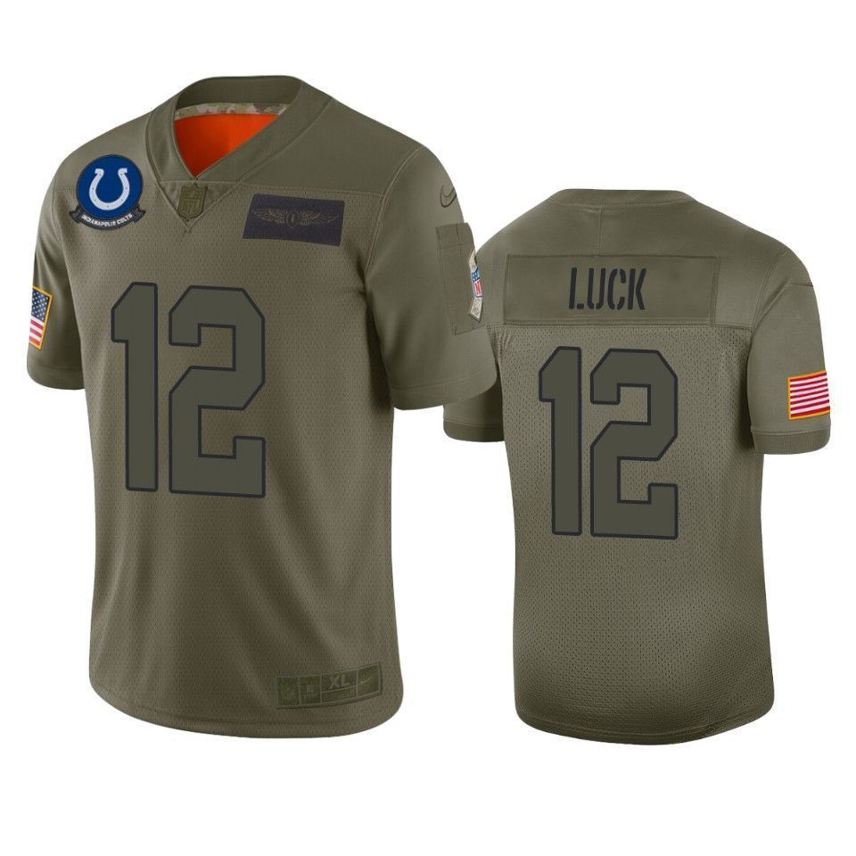 Indianapolis Colts Andrew Luck Camo 2021 Salute To Service Limited 3D Jersey