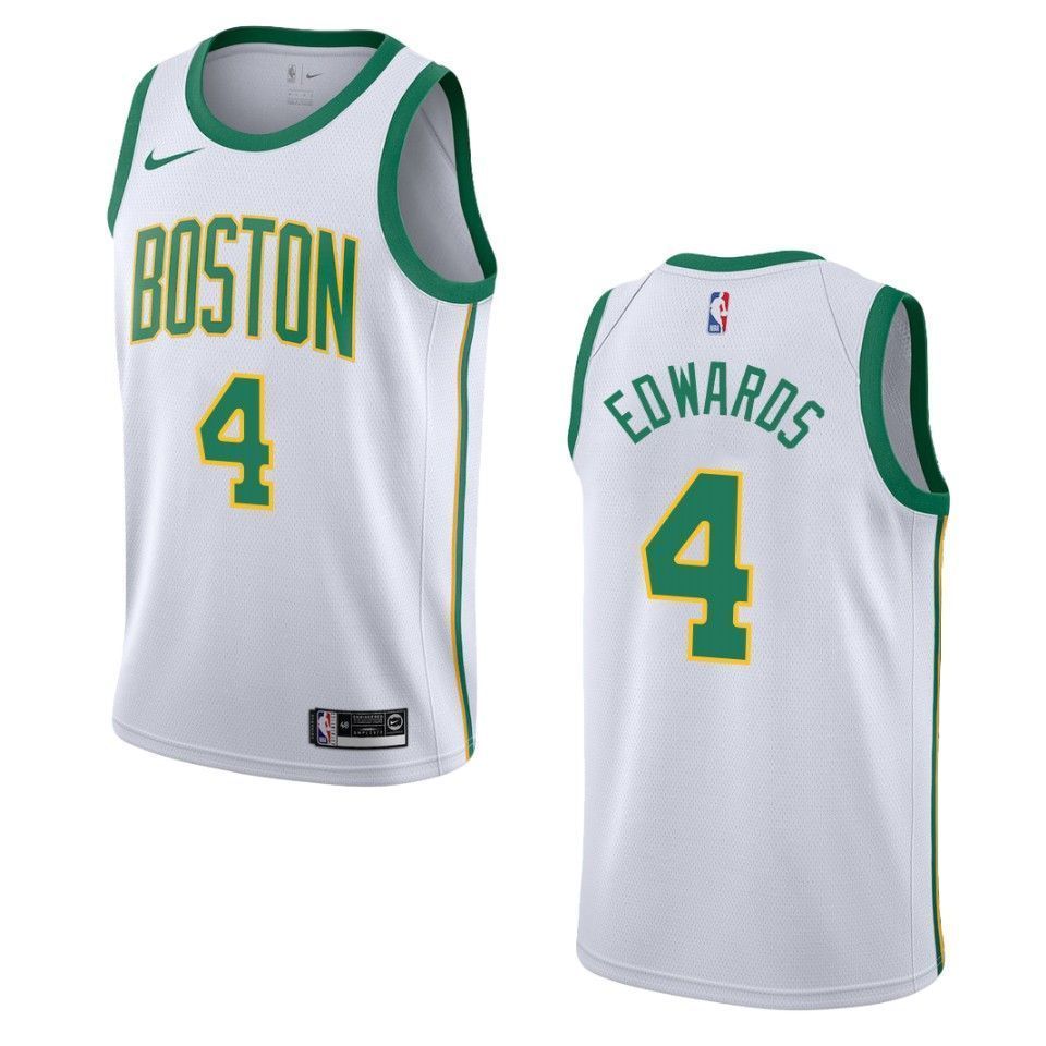 Boston Celtics 4 Carsen Edwards City Swingman White 3D Jersey