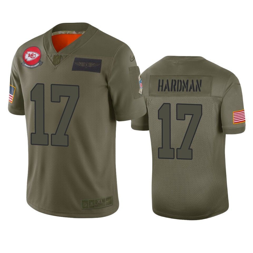 Kansas City Chiefs Mecole Hardman Camo 2021 Salute To Service Limited 3D Jersey