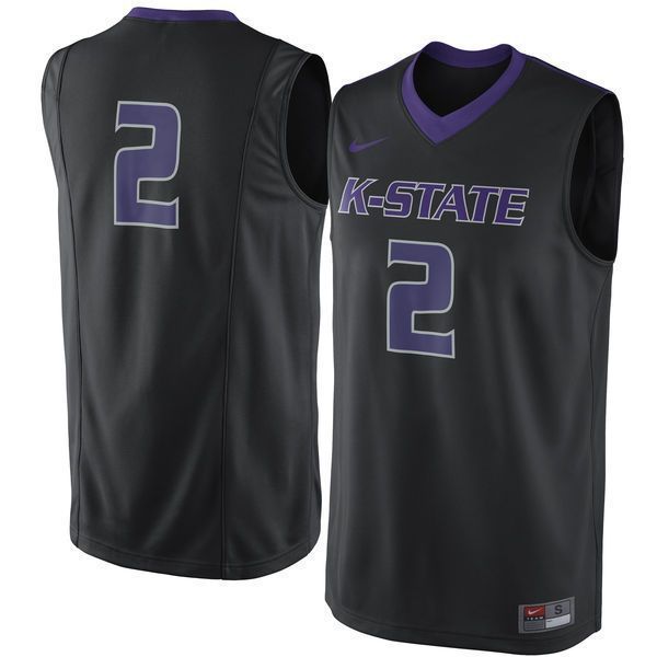 Kansas State Wildcats 2 Black Basketball 3D Jersey