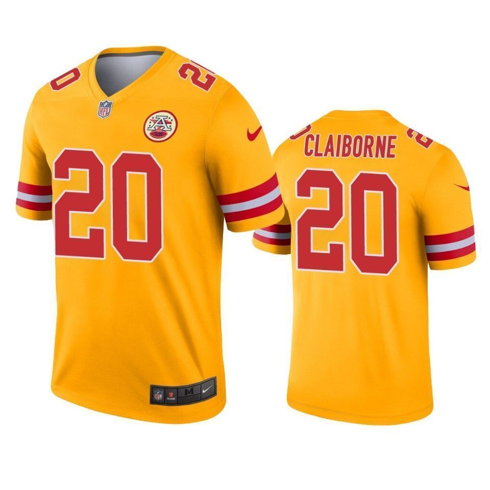 Kansas City Chiefs Morris Claiborne Gold Inverted Legend 3D Jersey