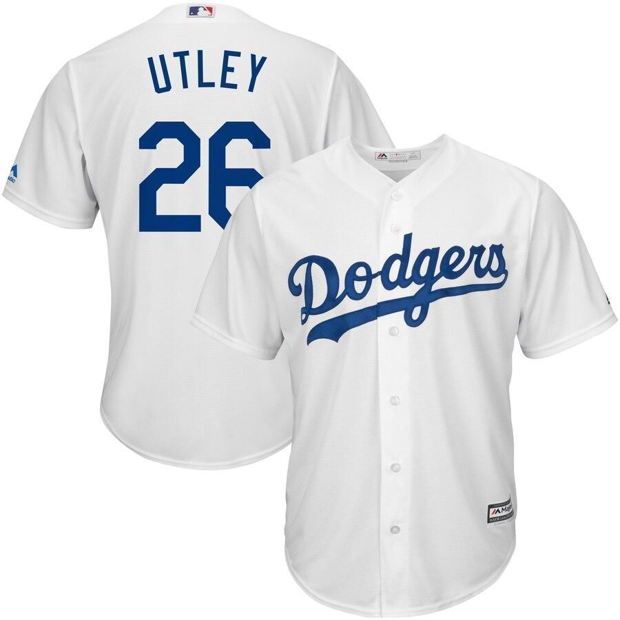 Chase Utley Los Angeles Dodgers Majestic Cool Base Player White 3D Jersey