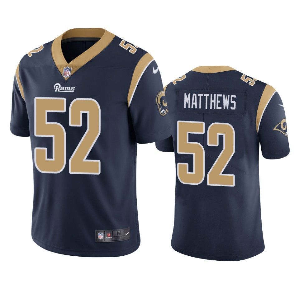 Los Angeles Rams 52 Clay Matthews Navy Vapor Untouchable Limited Mens 3D Jersey