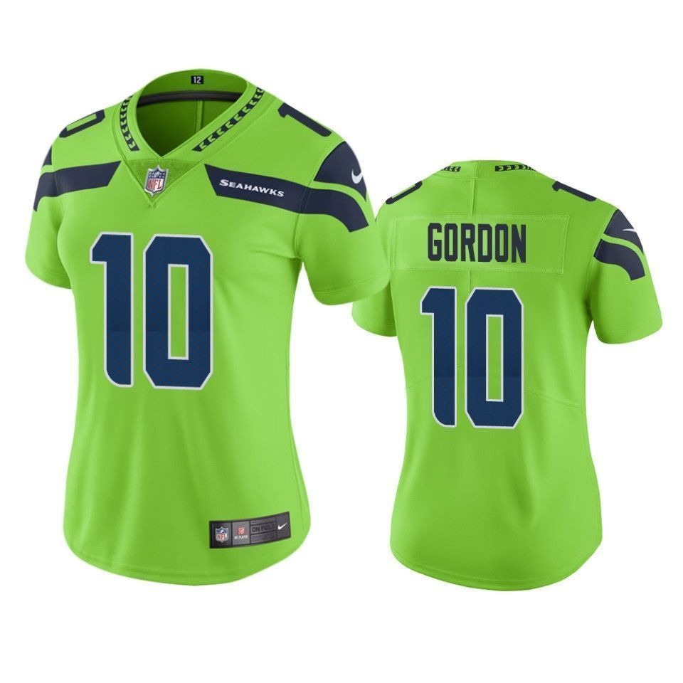 Josh Gordon Seahawks Green Color Rush Limited 3D Jersey