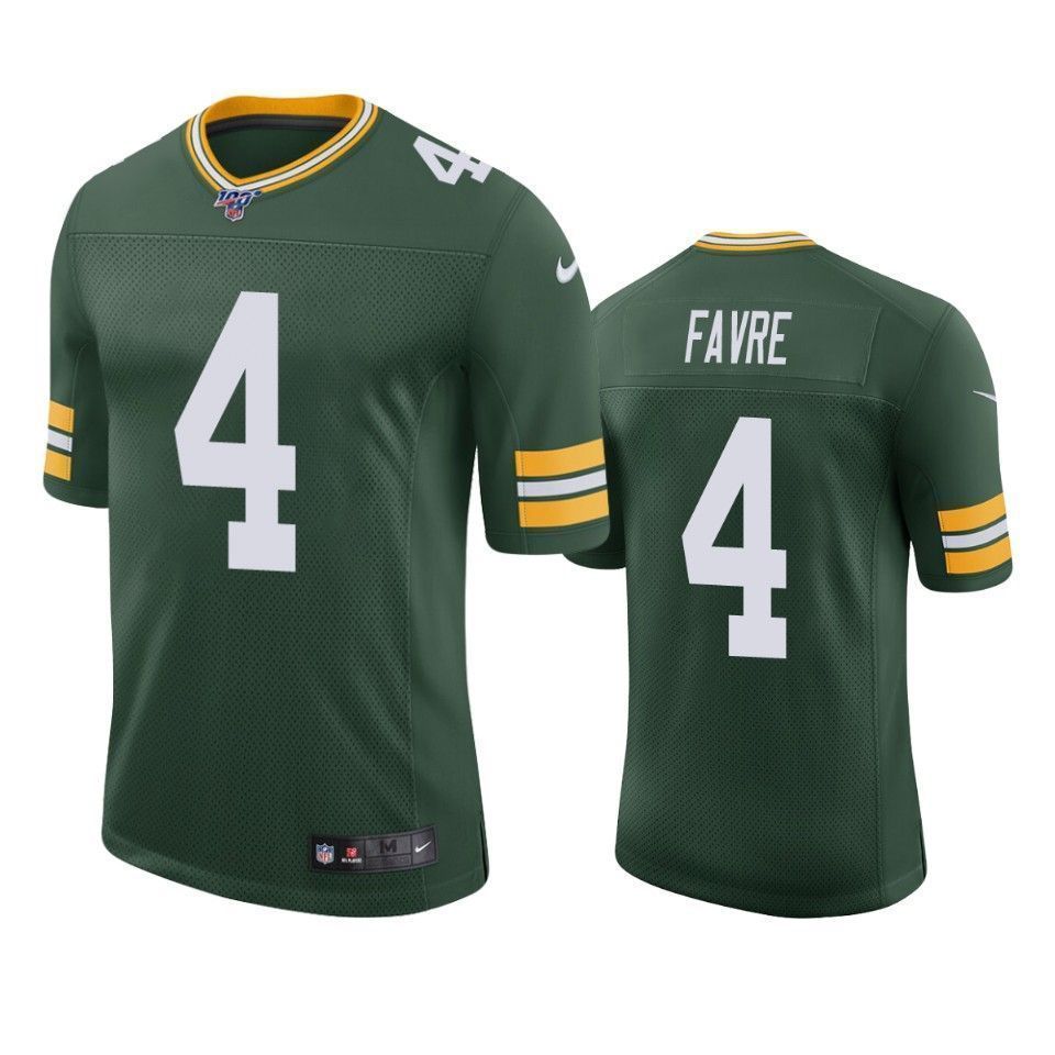 Green Bay Packers Brett Favre Green 100Th Season Vapor Limited 3D Jersey