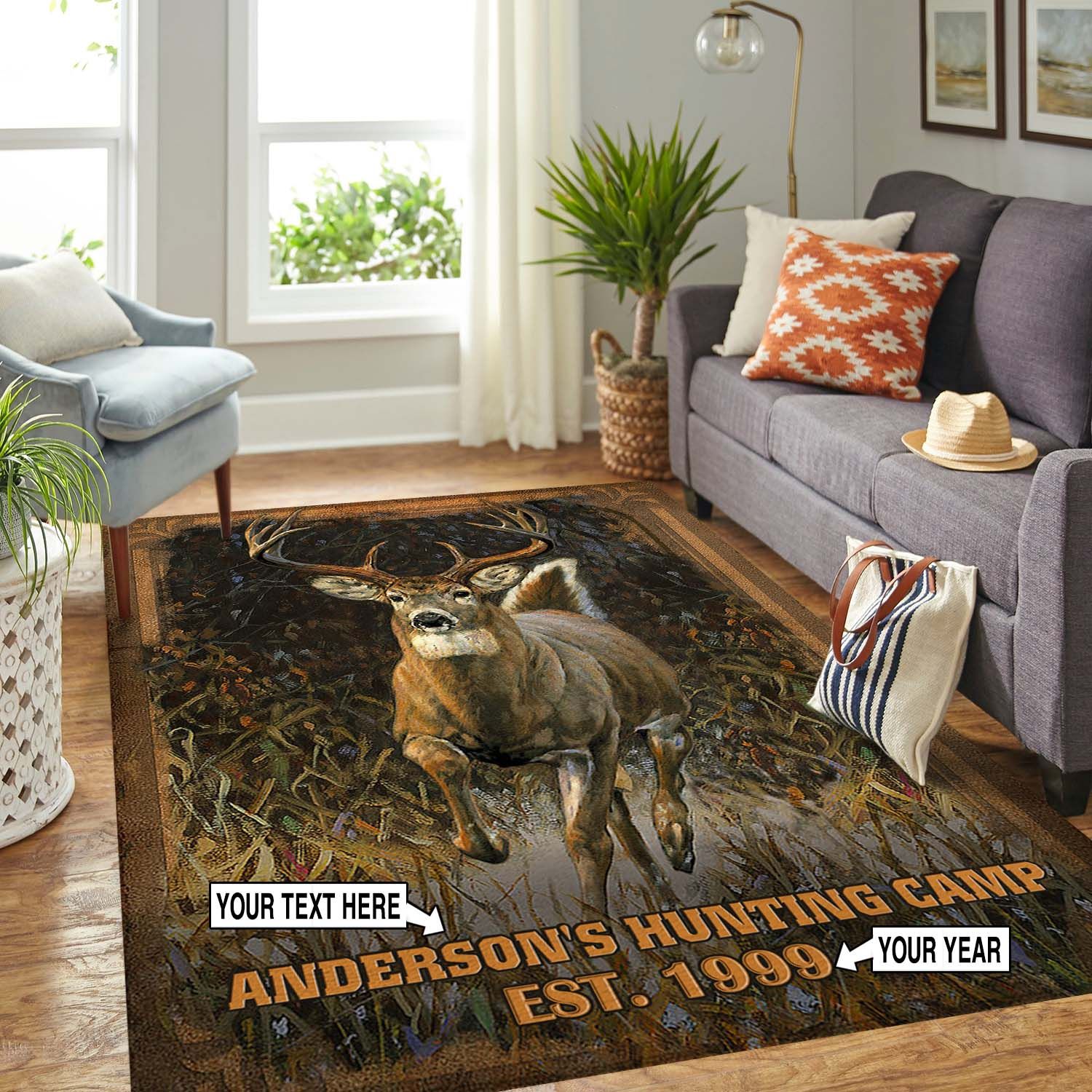 Whitetail Deer Hunting Area Rug 07353