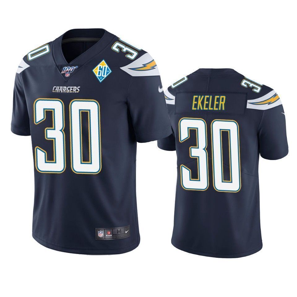 Los Angeles Chargers Austin Ekeler Navy 60Th Anniversary Vapor Limited 3D Jersey