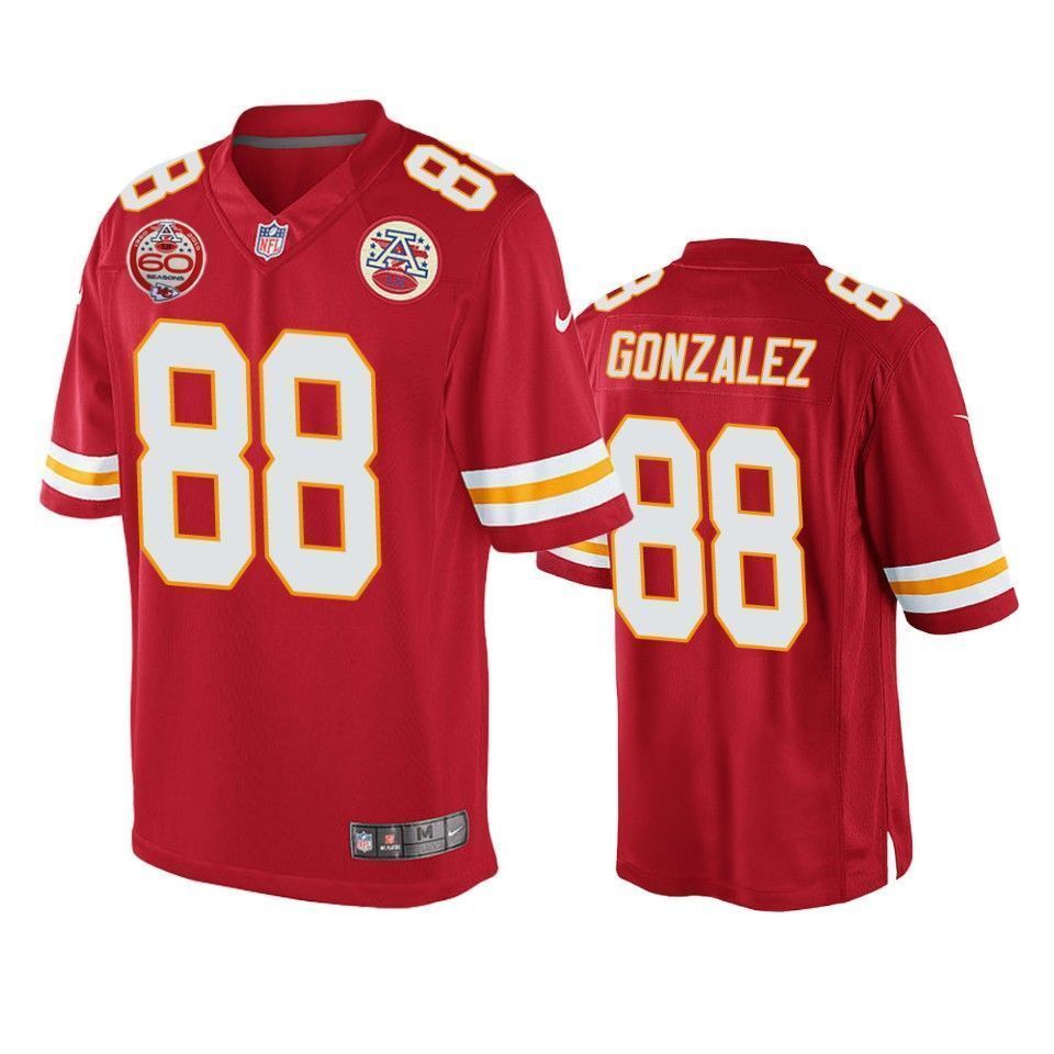 Kansas City Chiefs Tony Gonzalez Red 60Th Anniversary Game 3D Jersey