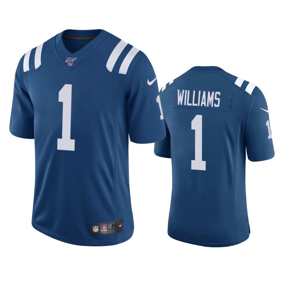 Indianapolis Colts Chad Williams Royal 100Th Season Vapor Limited 3D Jersey