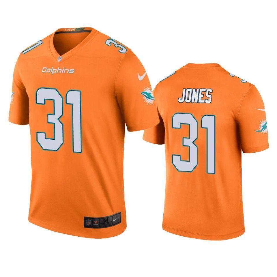 Miami Dolphins Byron Jones Orange Color Rush Legend 3D Jersey