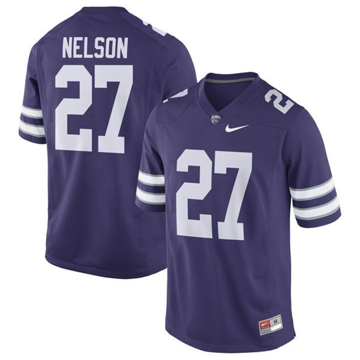 Male Kansas State Wildcats Purple Jordy Nelson Alumni Football Performance 3D Jersey