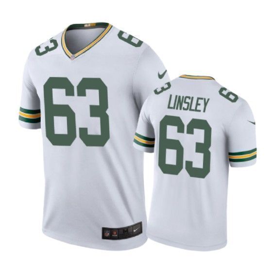 Green Bay Packers 63 Corey Linsley Color Rush White 3D Jersey