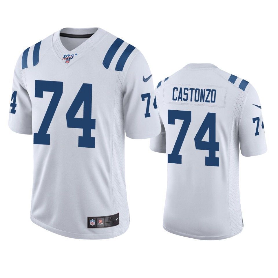 Indianapolis Colts Anthony Castonzo White 100Th Season Vapor Limited 3D Jersey