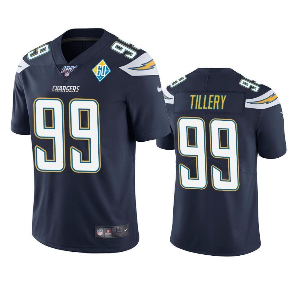 Los Angeles Chargers Jerry Tillery Navy 60Th Anniversary Vapor Limited 3D Jersey