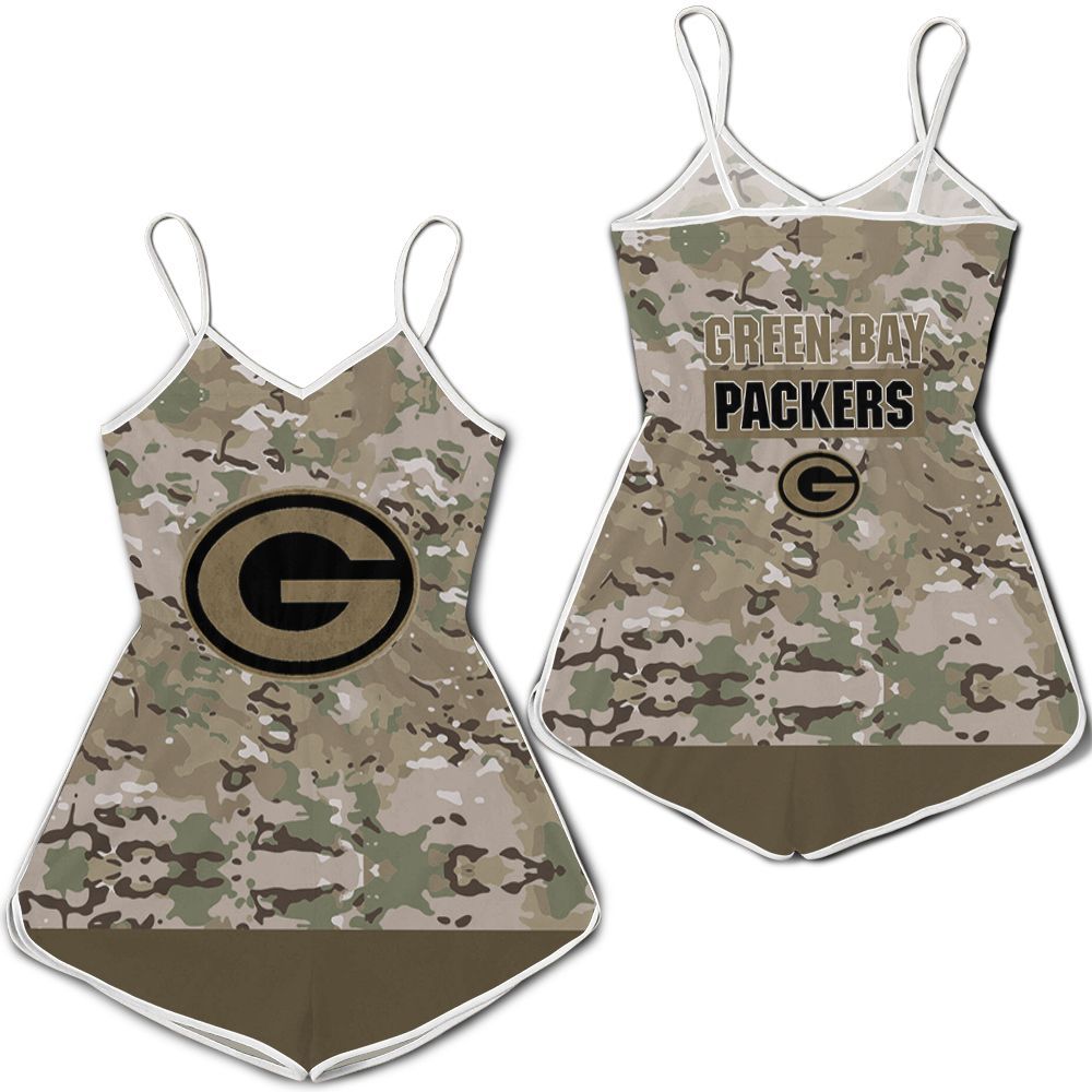 Green Bay Packers Camouflage Veteran 3D T Shirt Hoodie Sweater Romper