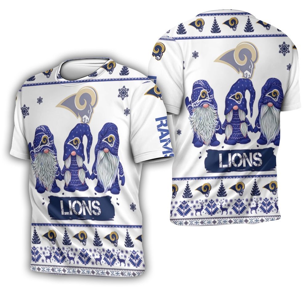 Christmas Gnomes Los Angeles Rams Ugly Sweatshirt Christmas 3D 3D T-Shirt