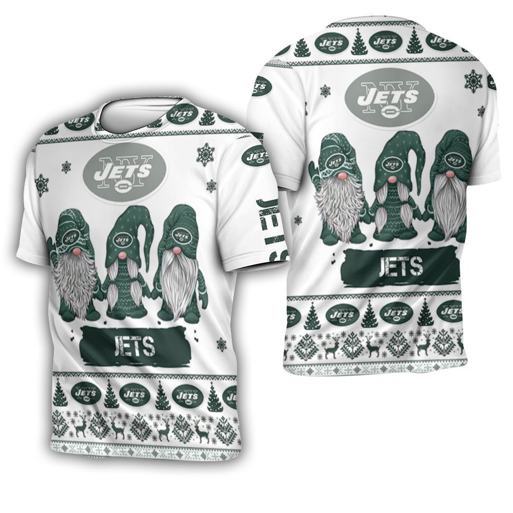 Christmas Gnomes New York Jets Ugly Sweatshirt Christmas 3D 3D T-Shirt