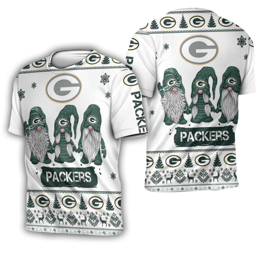 Christmas Gnomes Green Bay Packers Ugly Sweatshirt Christmas 3D 3D T-Shirt