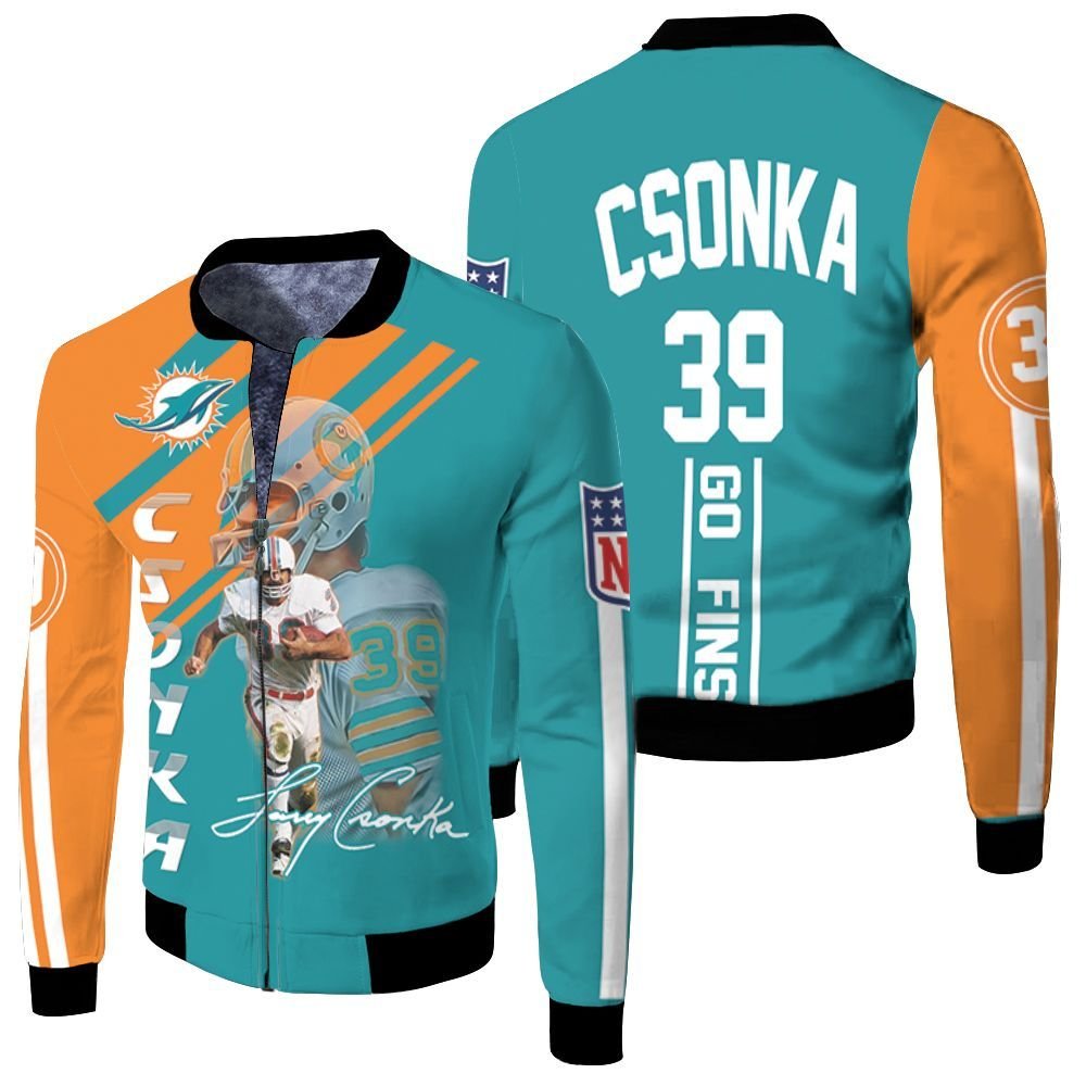 Dolphins Larry Csonka 3D T Shirt Hoodie Jersey Fleece Bomber Jacket