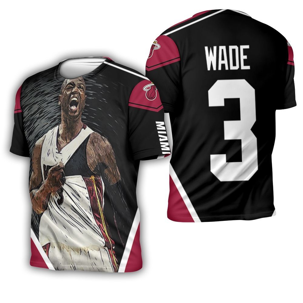 Dwyane Wade 3 Miami Heat Strong Warrior Legend Player For Fan 3D T-Shirt