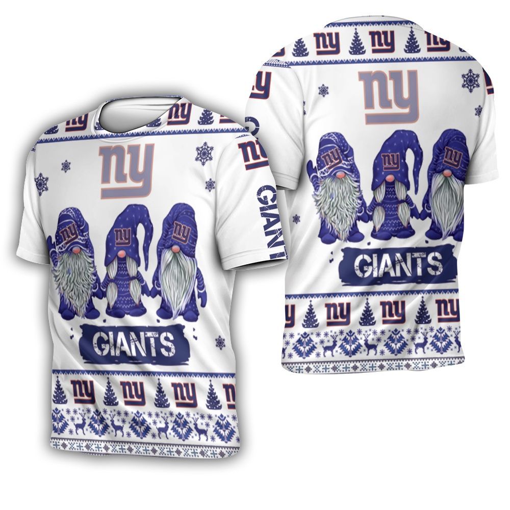 Christmas Gnomes New York Giants Ugly Sweatshirt Christmas 3D 3D T-Shirt