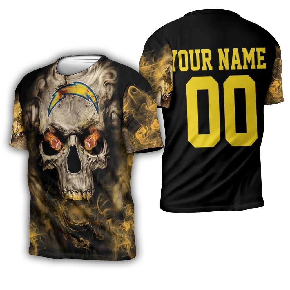 Los Angeles Chargers Skull Los Angeles Chargers 3D Personalized 3D T-Shirt