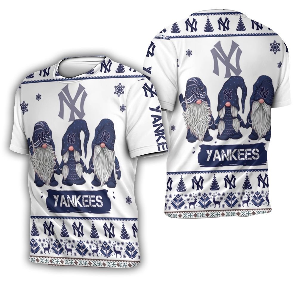 Christmas Gnomes New York Yankees Ugly Sweatshirt Christmas 3D 3D T-Shirt