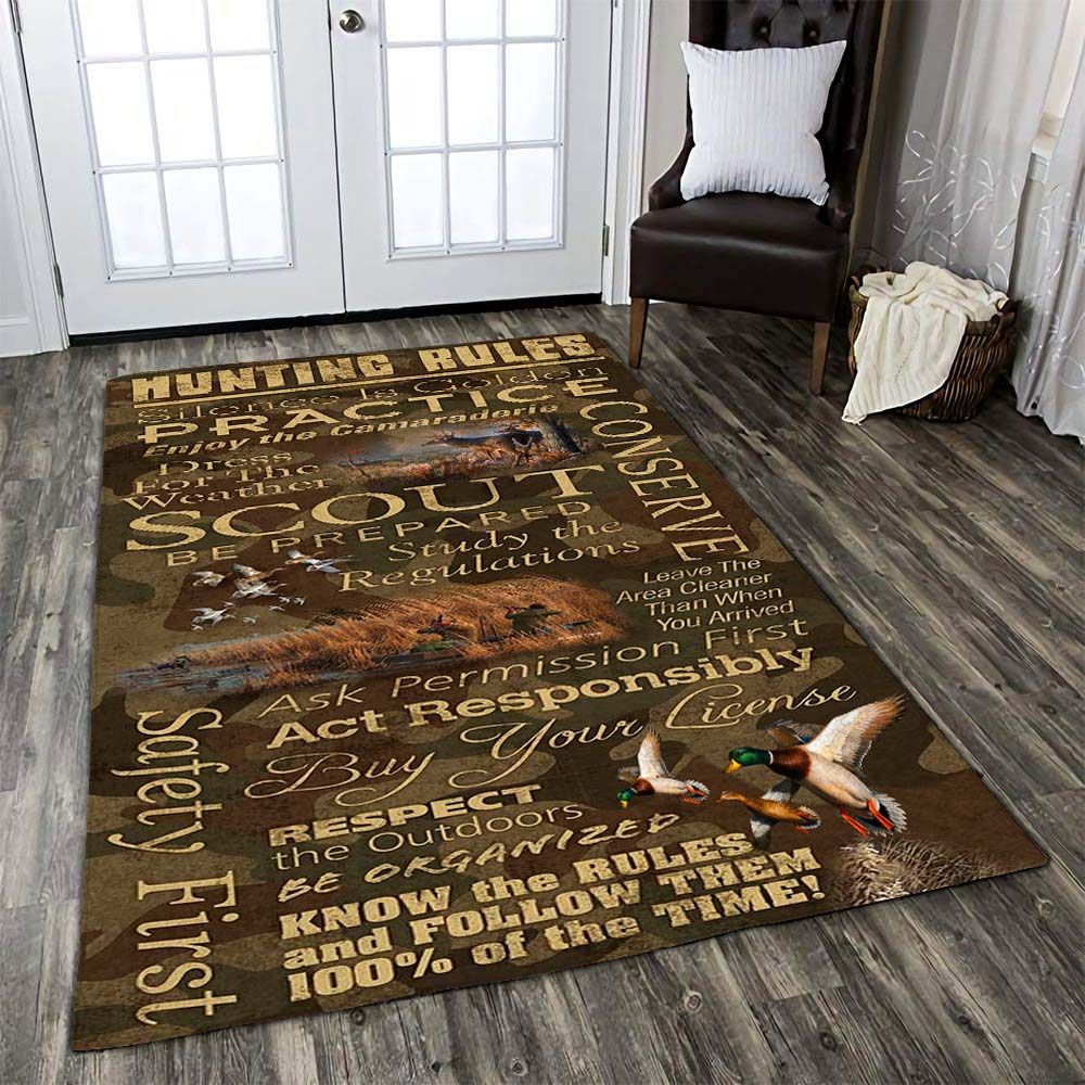 Hunting Rules Area Rug 07385