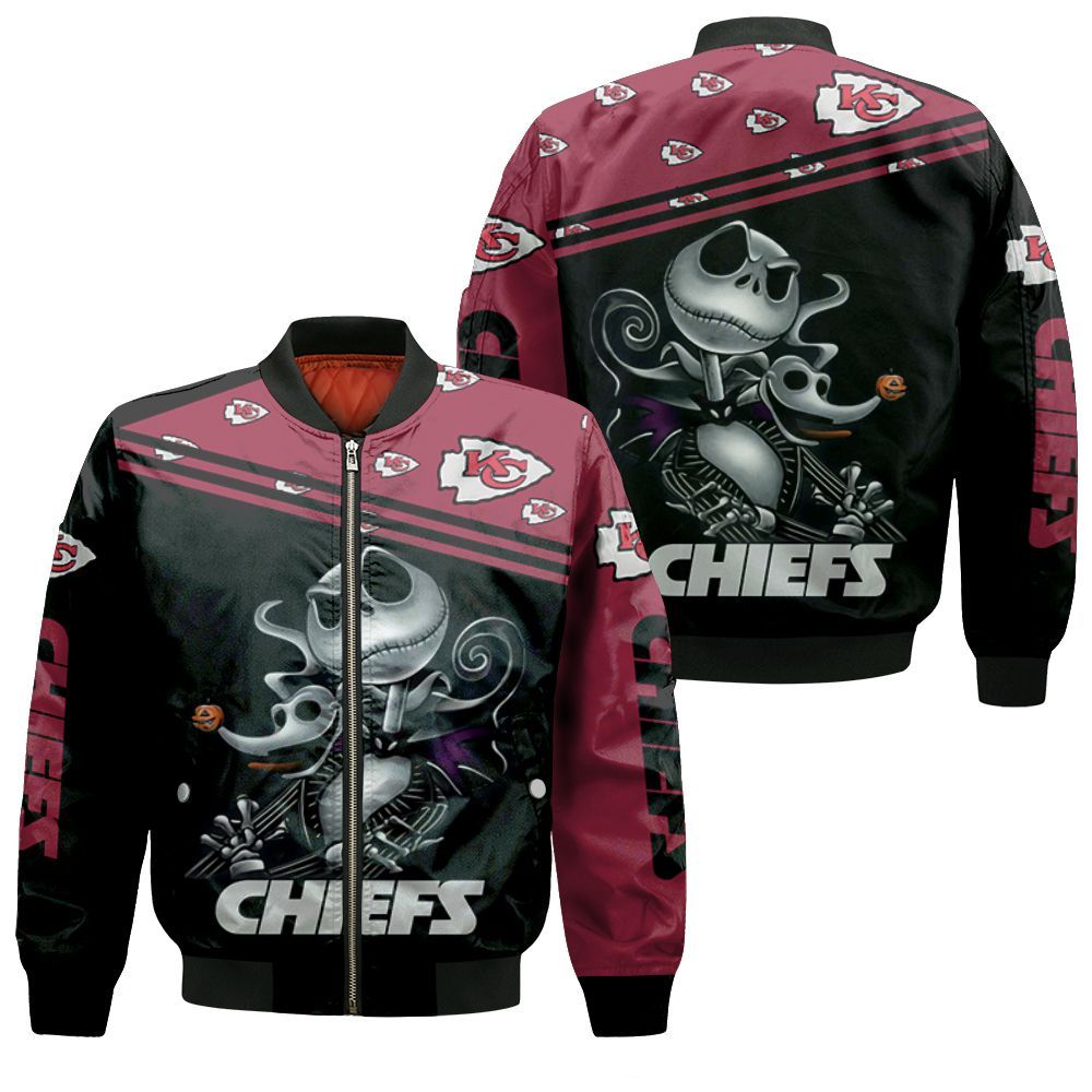 Jack Skellington Kansas City Chiefs 3D T Shirt Hoodie Jersey Bomber Jacket