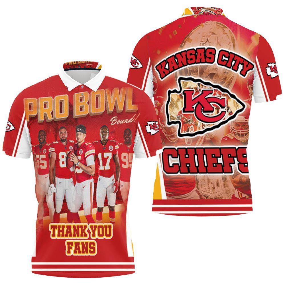 Kansas City Chiefs 2021 Super Bowl Afc West Division Pro Bowl Polo Shirt