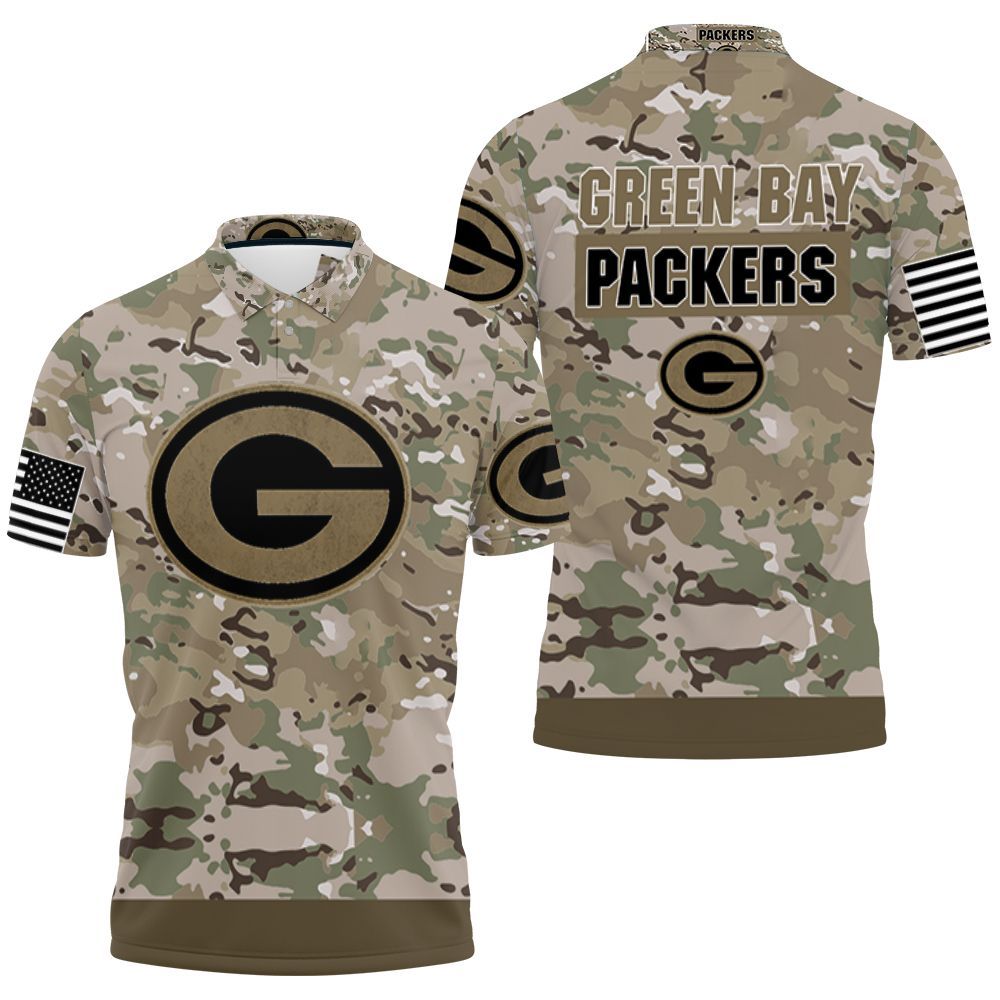 Green Bay Packers Camouflage Veteran 3D T Shirt Hoodie Sweater Polo Shirt