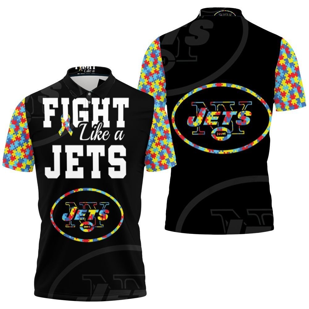 Fight Like A New York Jets Autism Support Polo Shirt