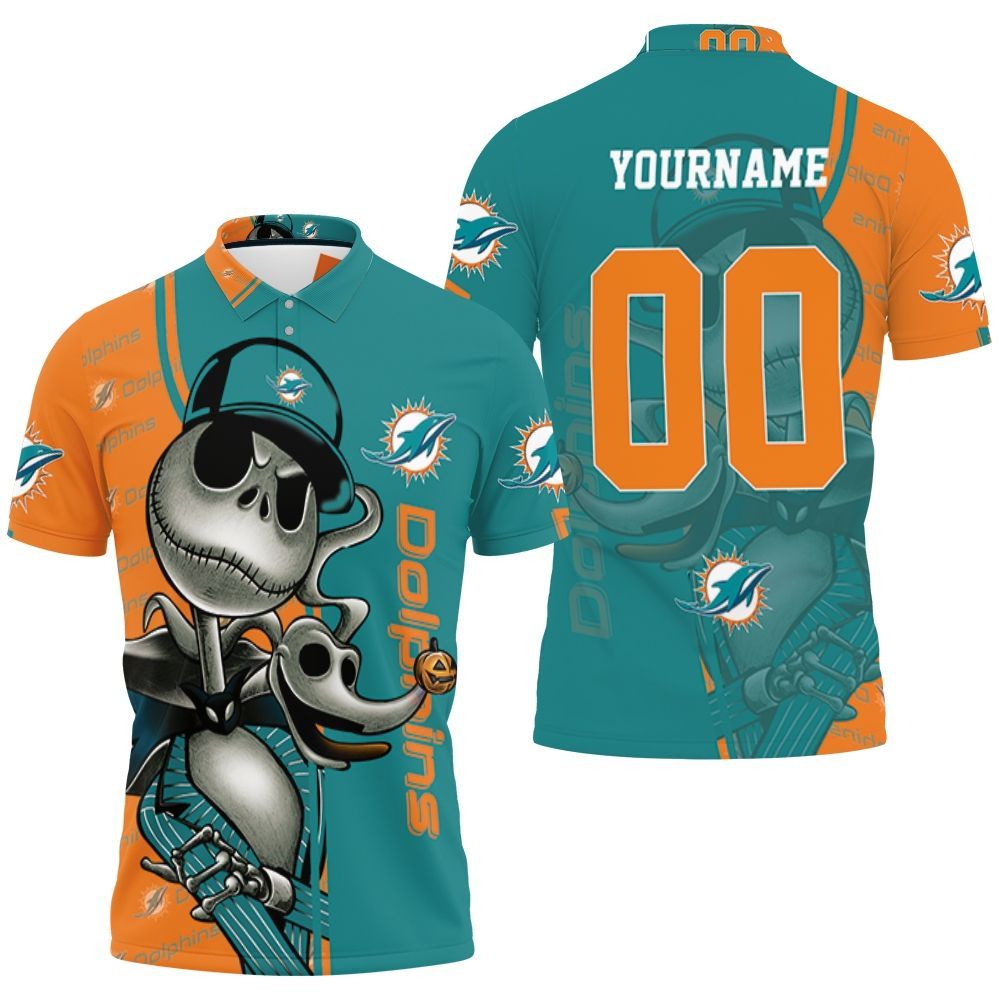 Dolphins Jack Skellington Halloween 3D Polo Shirt