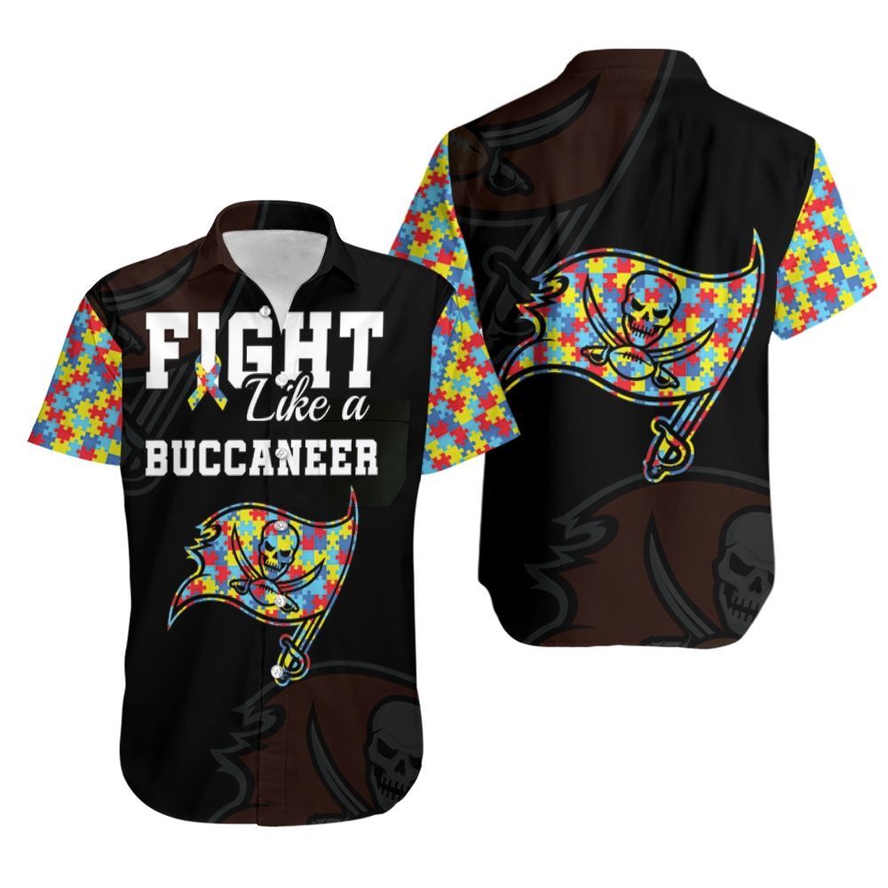 Fight Like A Tampa Bay Buccaneers Autism Support Hawaiian Shirt