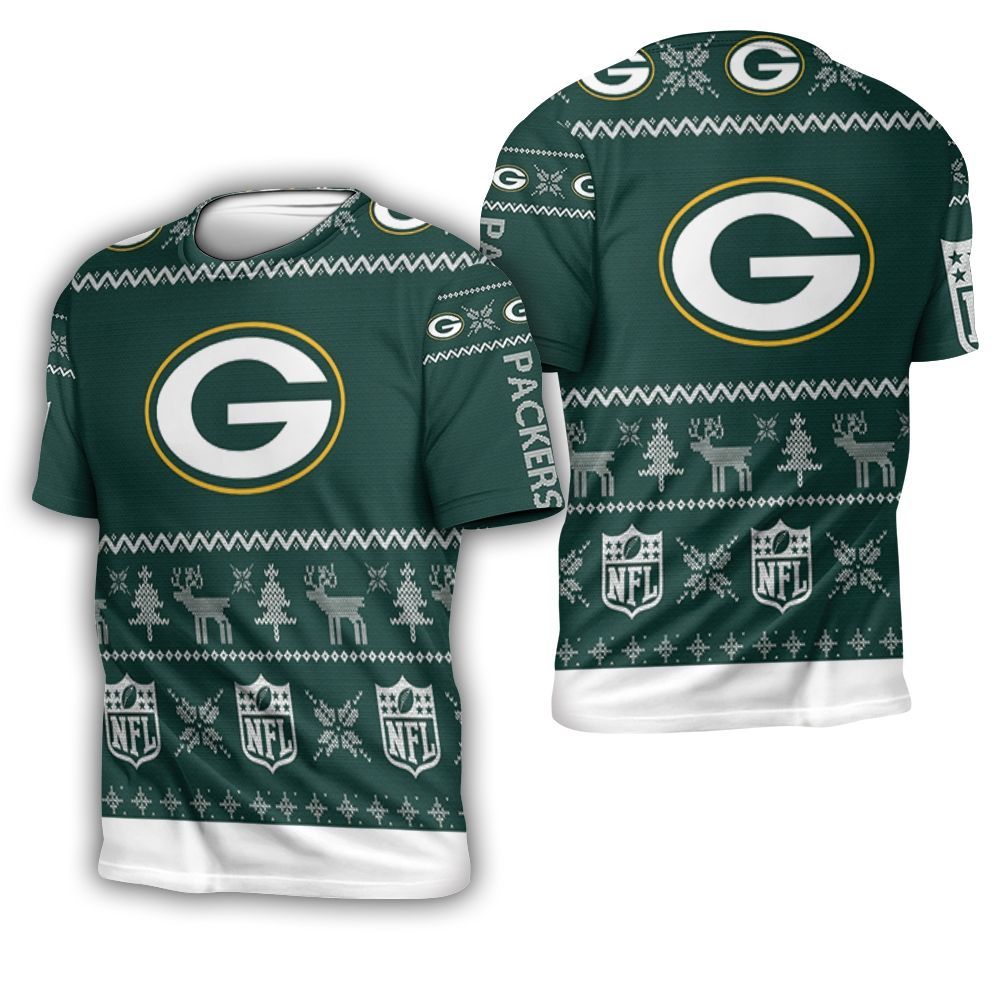 Green Bay Packers Ugly Sweatshirt Christmas 3D 3D T-Shirt