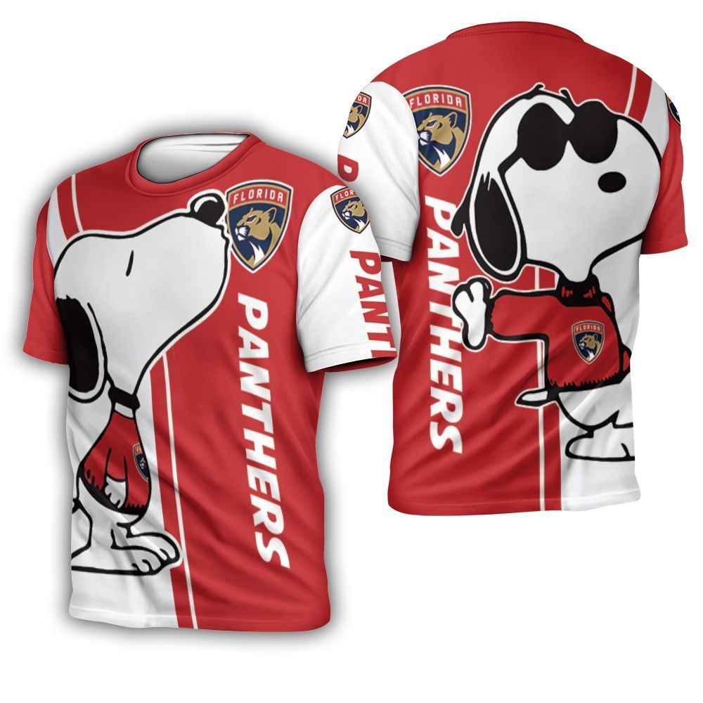 Florida Panthers Snoopy Lover 3D Printed 3D T-Shirt