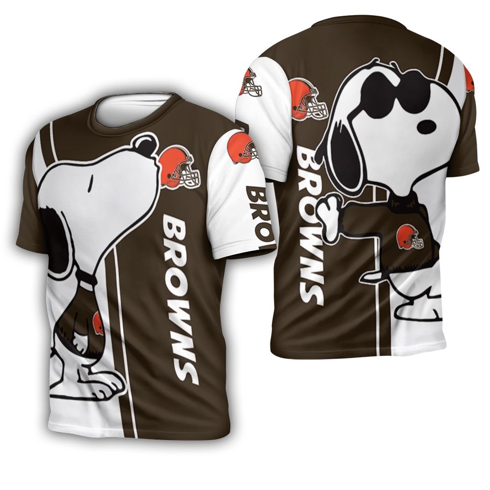 Cleveland Browns Snoopy Lover 3D Printed 3D T-Shirt