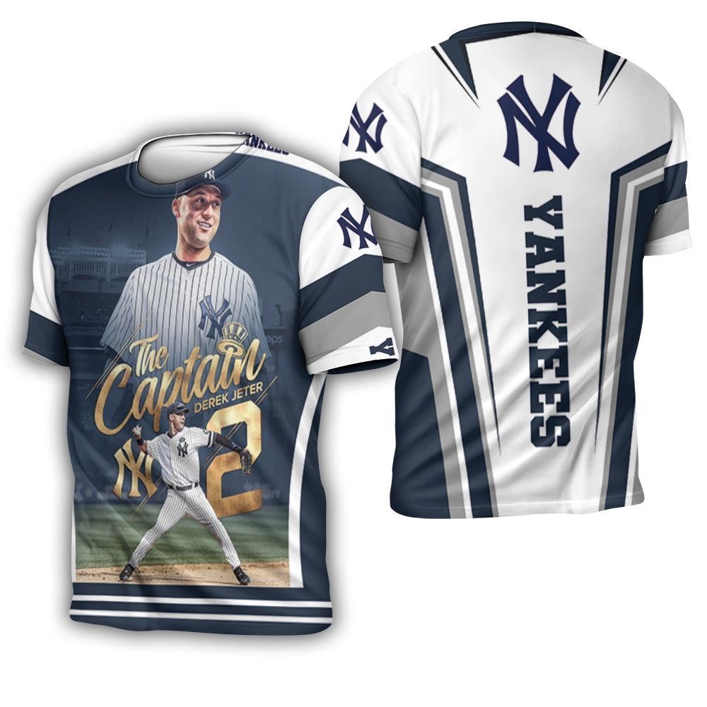 2 New York Yankees Derek Jeter The Captain 3D T-Shirt