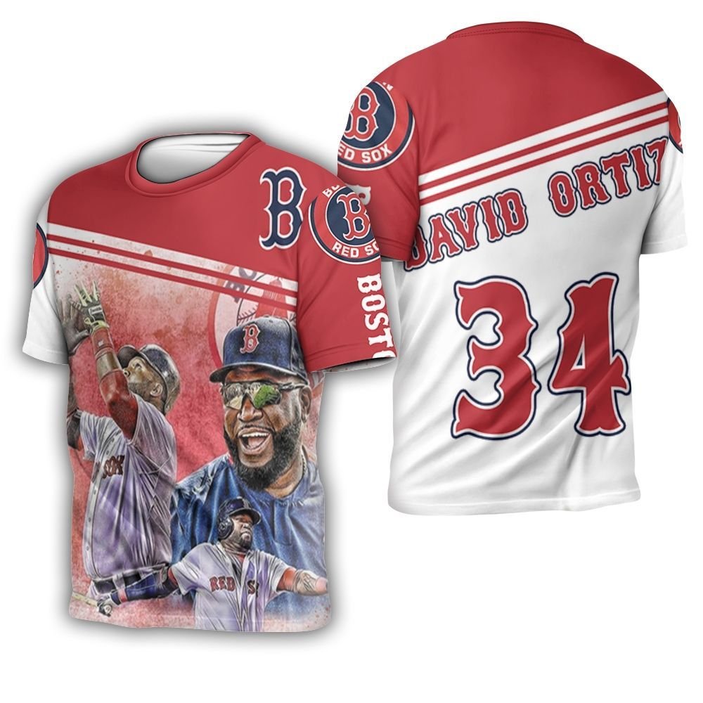 David Ortiz 34 Boston Red Sox 3D T-Shirt