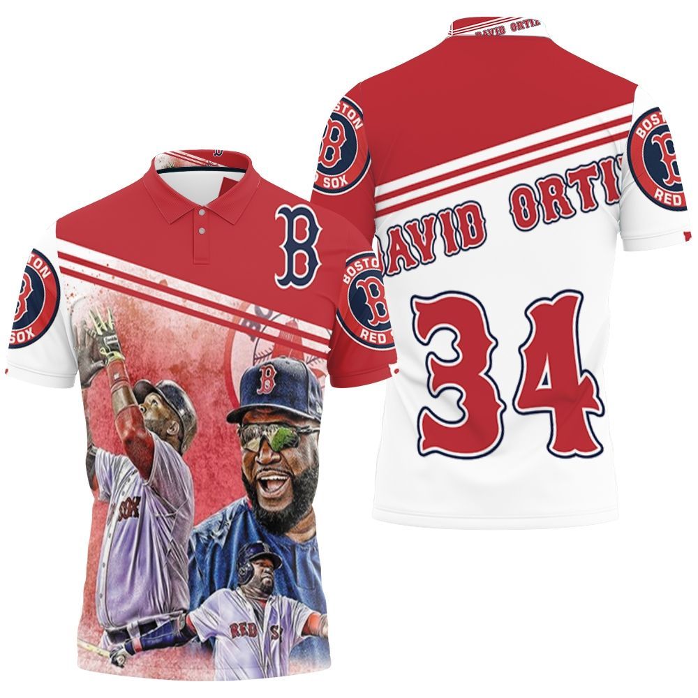 David Ortiz 34 Boston Red Sox Polo Shirt