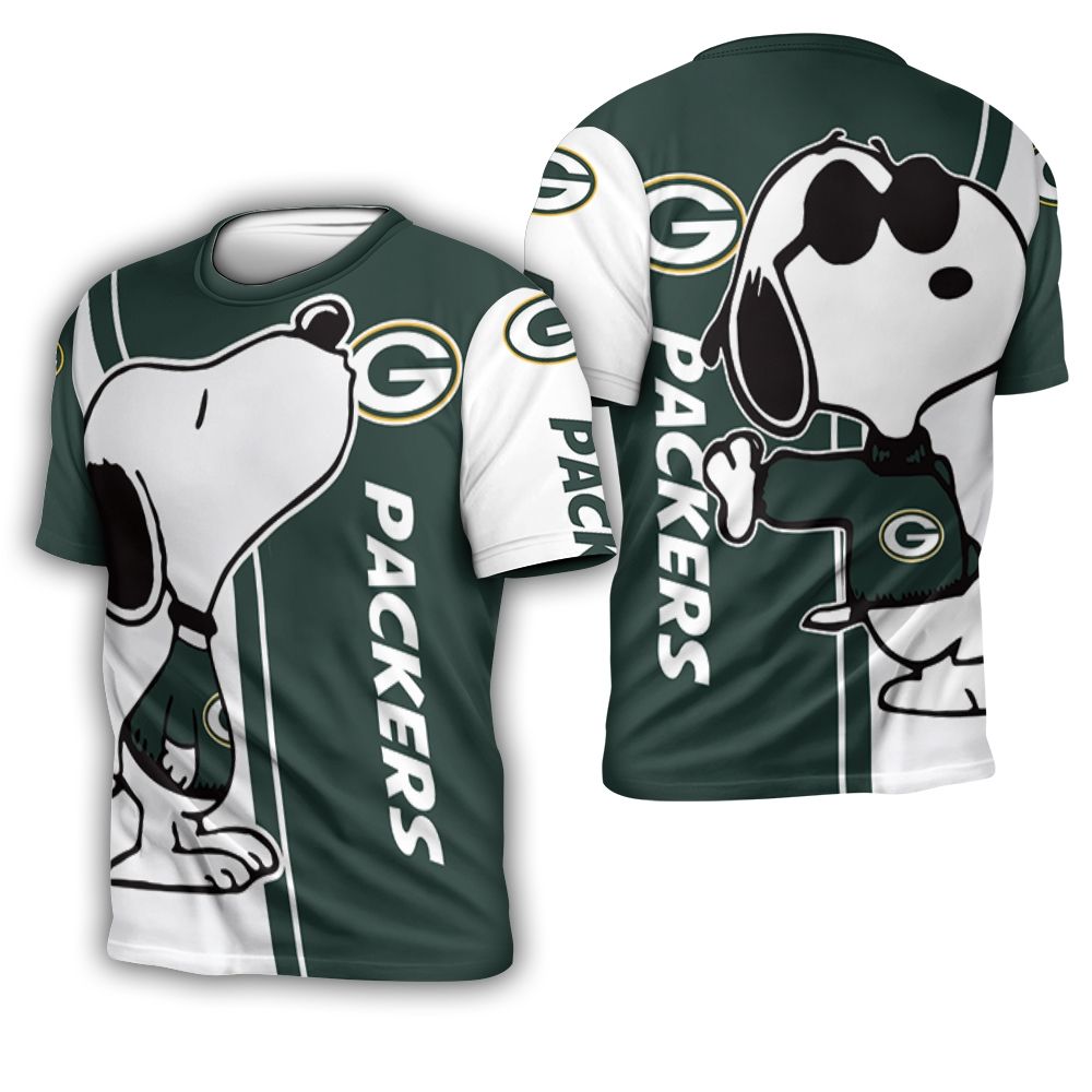 Green Bay Packers Snoopy Lover 3D Printed 3D T-Shirt