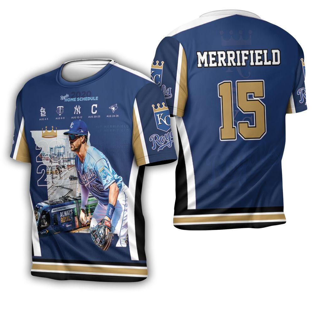 15 Whit Merrifield Kansas City Royals 2021 3D T-Shirt