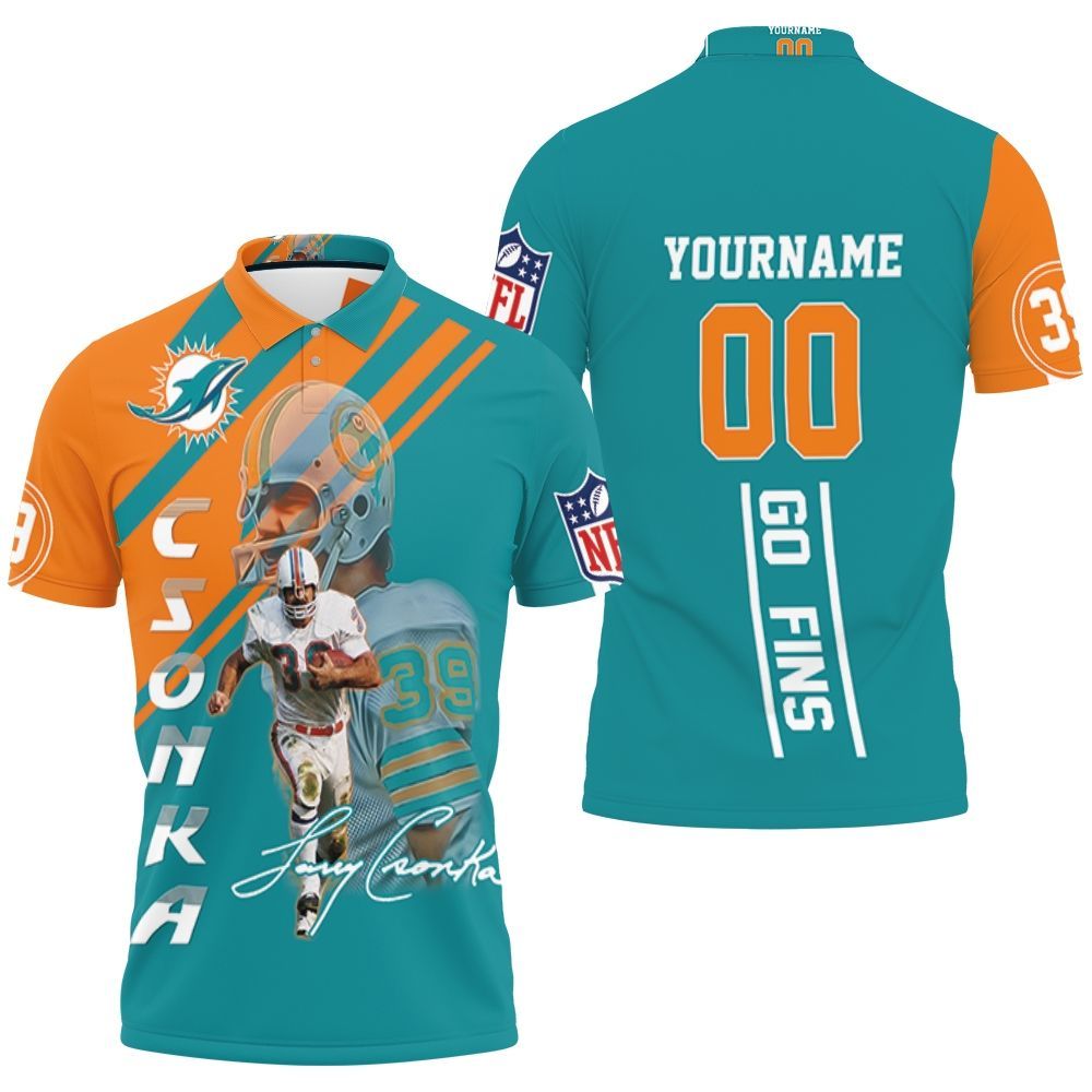 Dolphins Larry Csonka 3D Polo Shirt