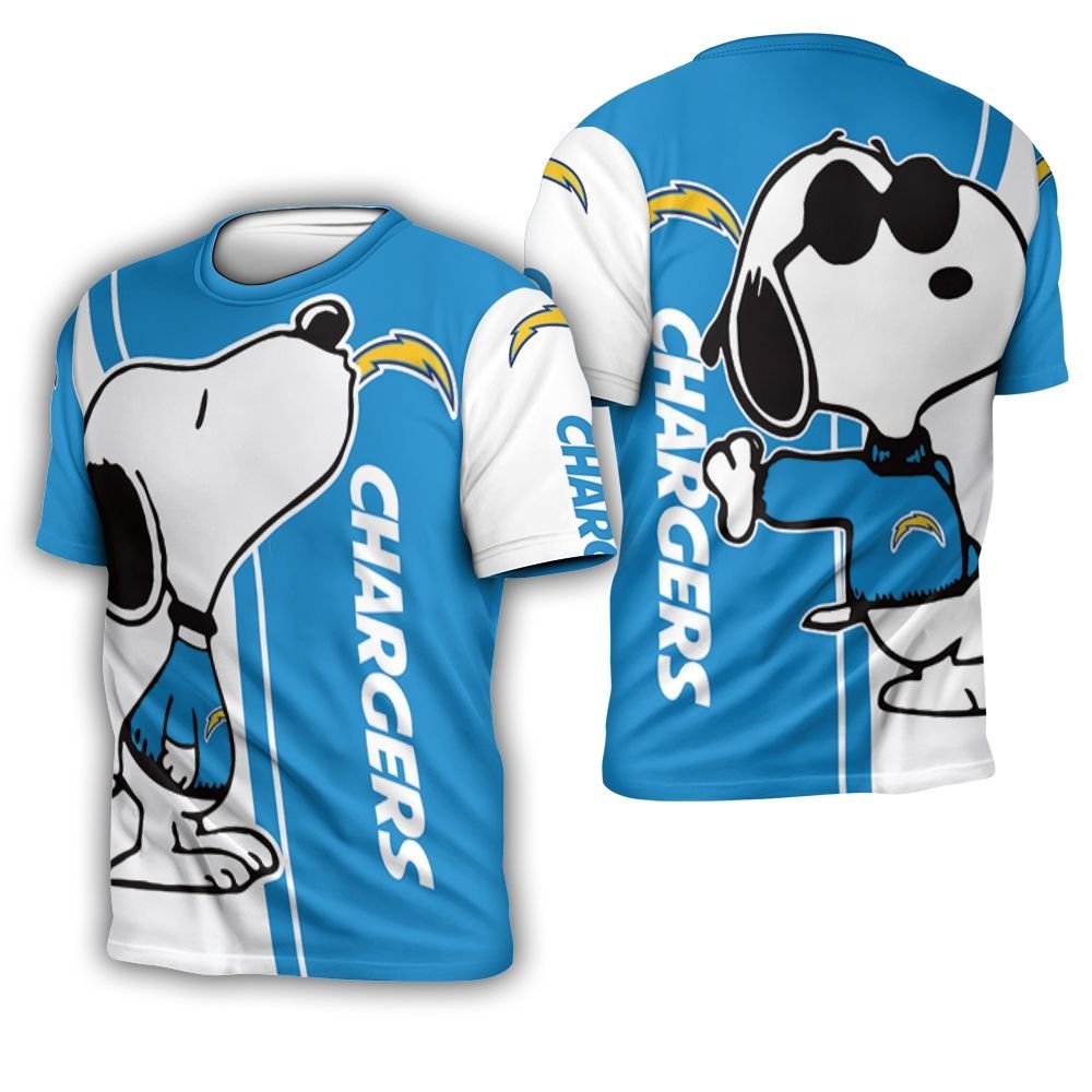 Los Angeles Chargers Snoopy Lover 3D Printed 3D T-Shirt